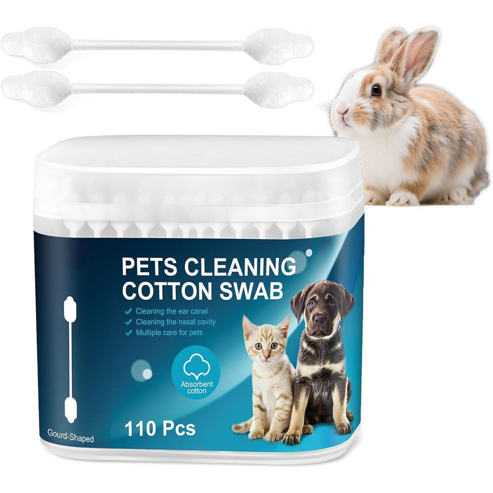 Generic pet ear cleaning swabs with 110 pieces and storage box