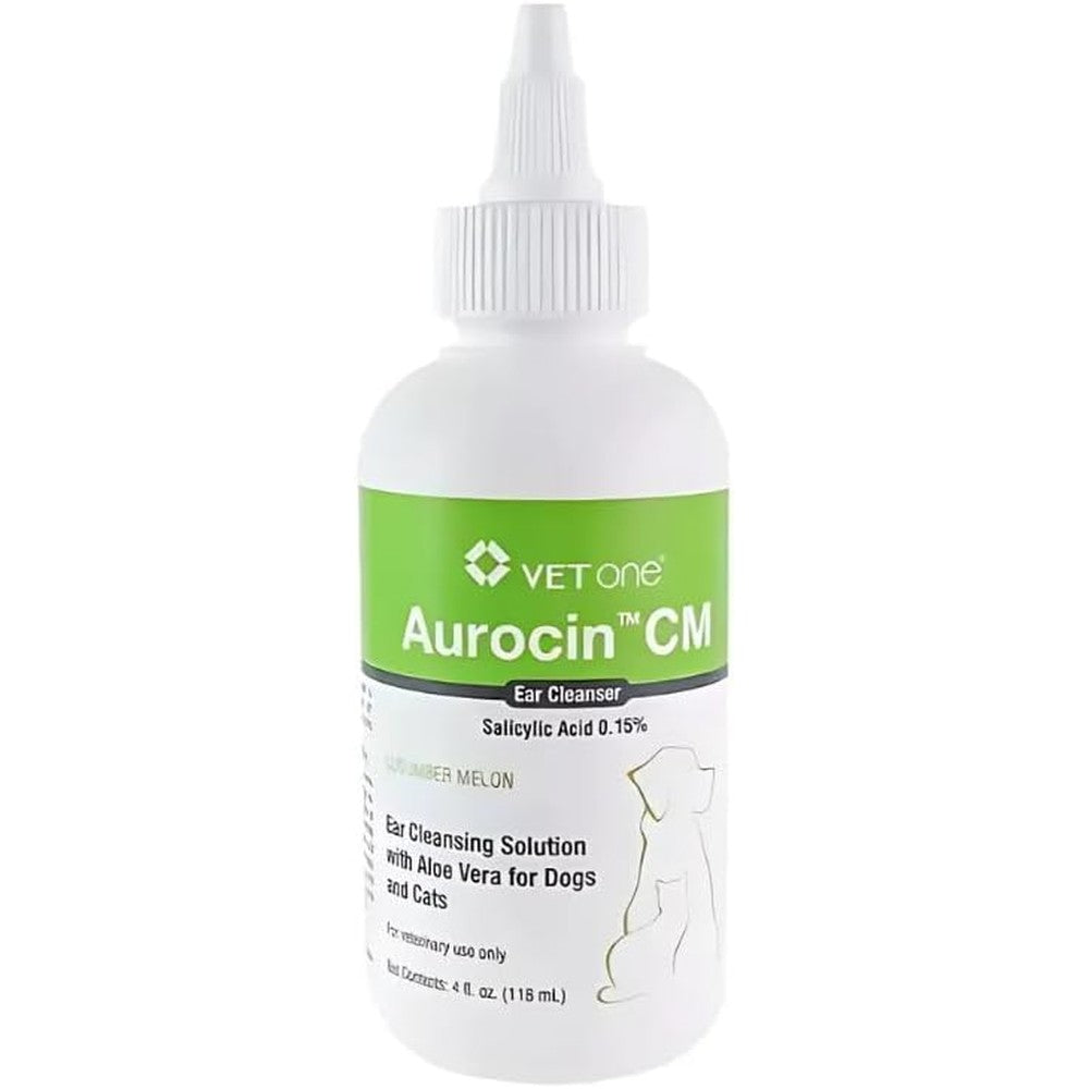 VetOne Aurocin CM ear cleanser front view bottle packaging