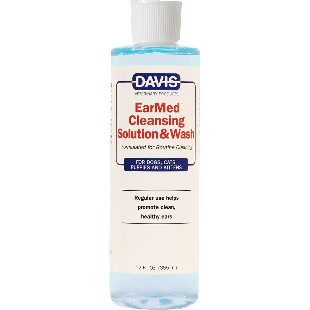 Davis Manufacturing EarMed pet cleansing solution bottle front view pet care