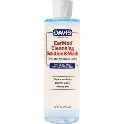 Davis EarMed Pet Cleansing Solution and Wash 12 fluid ounces bottle front view