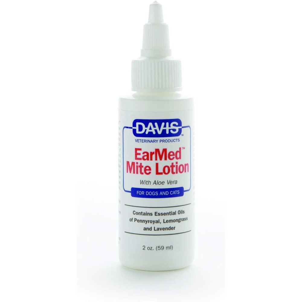 Davis EarMed Mite Lotion front view bottle packaging