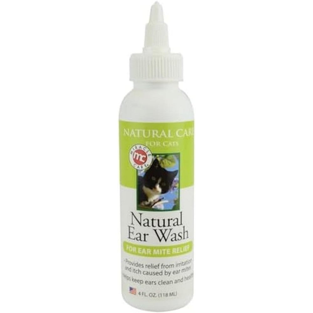 Miracle Care Natural Ear Wash for Cats front view bottle