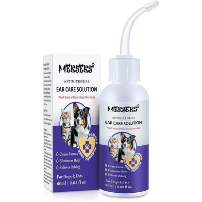 Mekseks dog and cat ear cleansing solution bottle front view