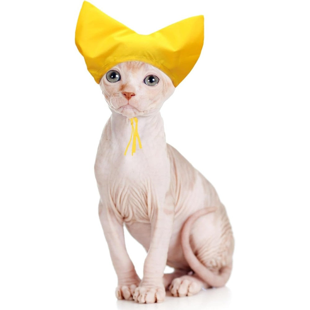 Sezdeki pet shower cap yellow front view for cats