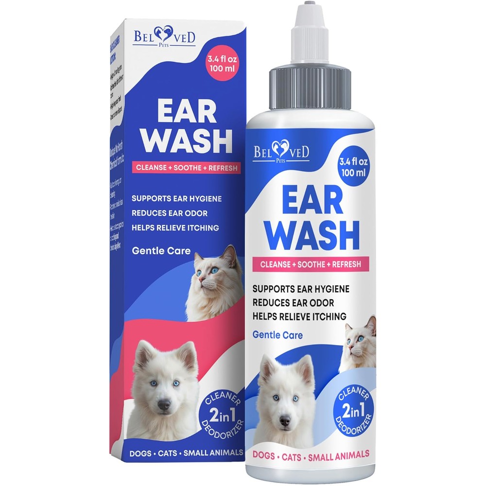 Beloved Pets cat and dog ear cleaner drops front view bottle packaging