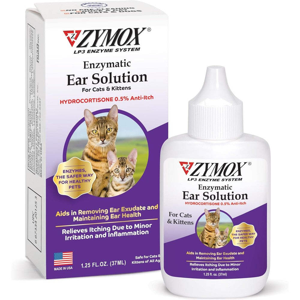 Zymox Enzymatic Ear Solution with 0.5 percent hydrocortisone front view
