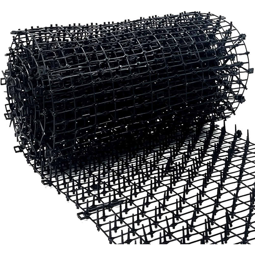 Hugeleaf 12 Feet Cat Scat Mat With Spikes Training Plastic Deterrent For Indoor And Outdoor Use With 8 Metal Staples