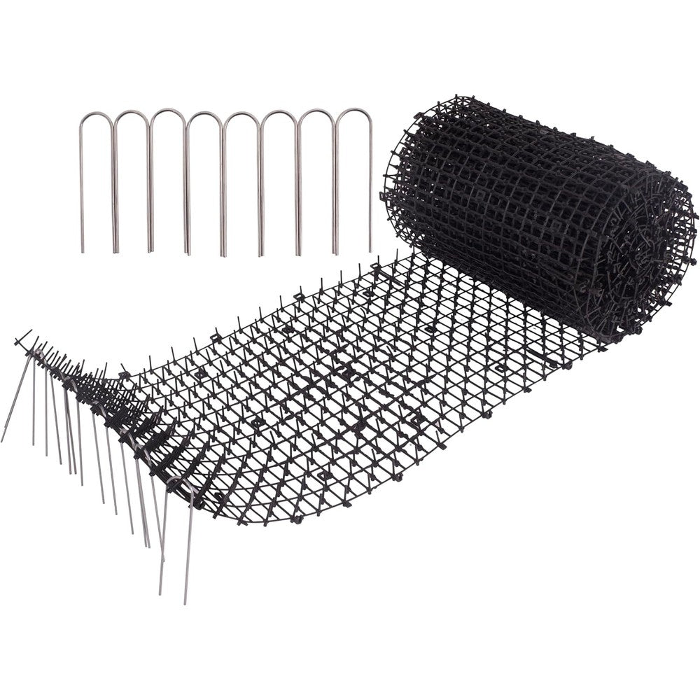 Vtedu Cat Scat Mat 6.5FT Humane Spike Deterrent For Outdoor Garden Lawn And Indoor Furniture Protection With Ground Staples Included