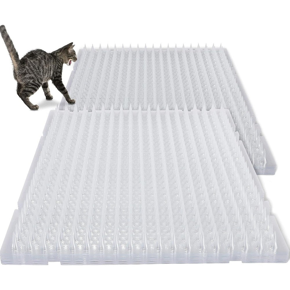 Nuanchu 12 Pieces Cat Deterrent Mat With Spikes 16 X 13 Inches Clear Pet Repellent For Indoor And Outdoor Garden Sofa Counter Protection