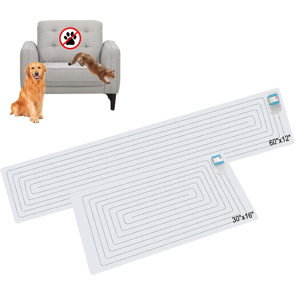 Seerway Scat Pet Shock Mat 2 Pieces Indoor Electric Training Pad For Dogs And Cats 60 Inch By 12 Inch And 30 Inch By 16 Inch