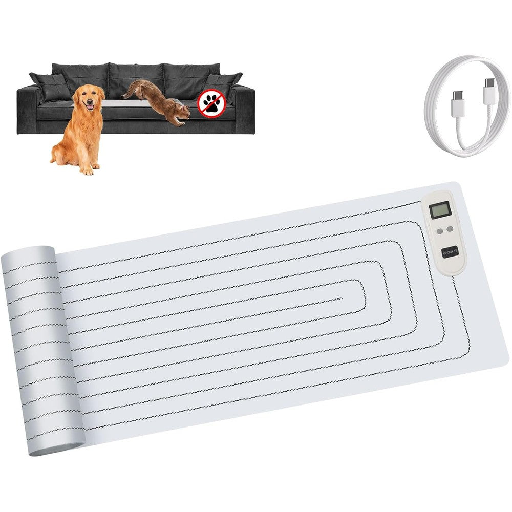 Seerway Pet Shock Mat For Dogs And Cats 60 Inch By 12 Inch Rechargeable Electric Training Mat For Furniture Protection