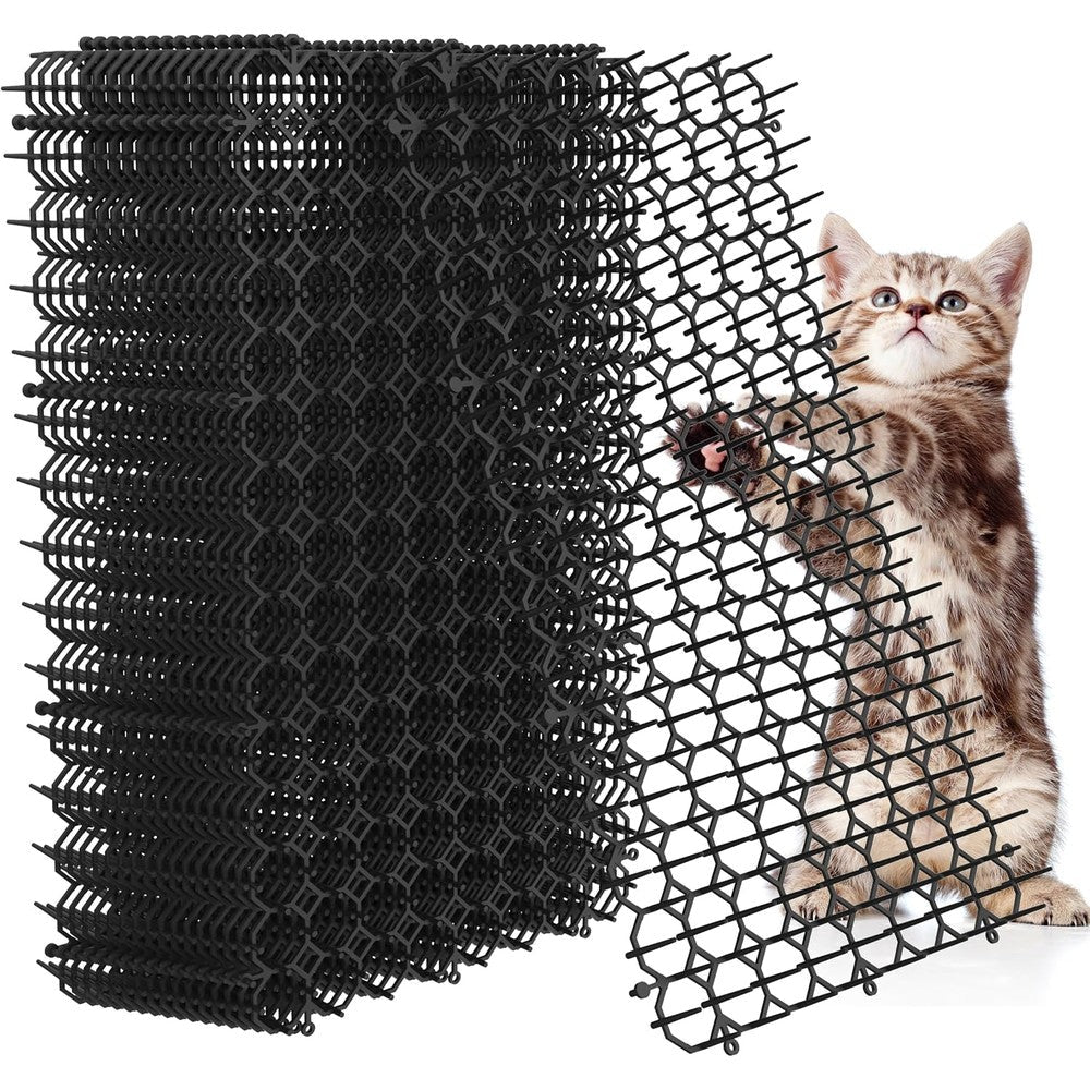 Hmyomina 16 X 8 Inch Scat Mat For Cats And Dogs 10 Pack Anti Digging Deterrent Spike Mats For Indoor And Outdoor Garden Protection