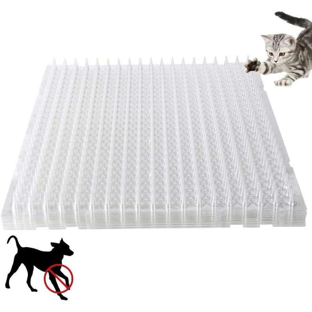 Ysglory Cat Deterrent Outdoor Scat Mat 16 X 13 Inch Plastic Spikes For Cats And Dogs Training Mat 10 Pack Transparent 18.3 Square Feet