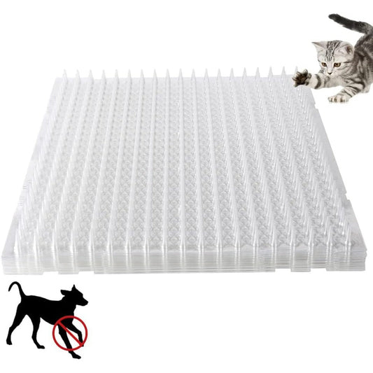 Ysglory Cat Deterrent Outdoor Scat Mat 16 X 13 Inch Plastic Spikes For Cats And Dogs Training Mat 10 Pack Transparent 18.3 Square Feet