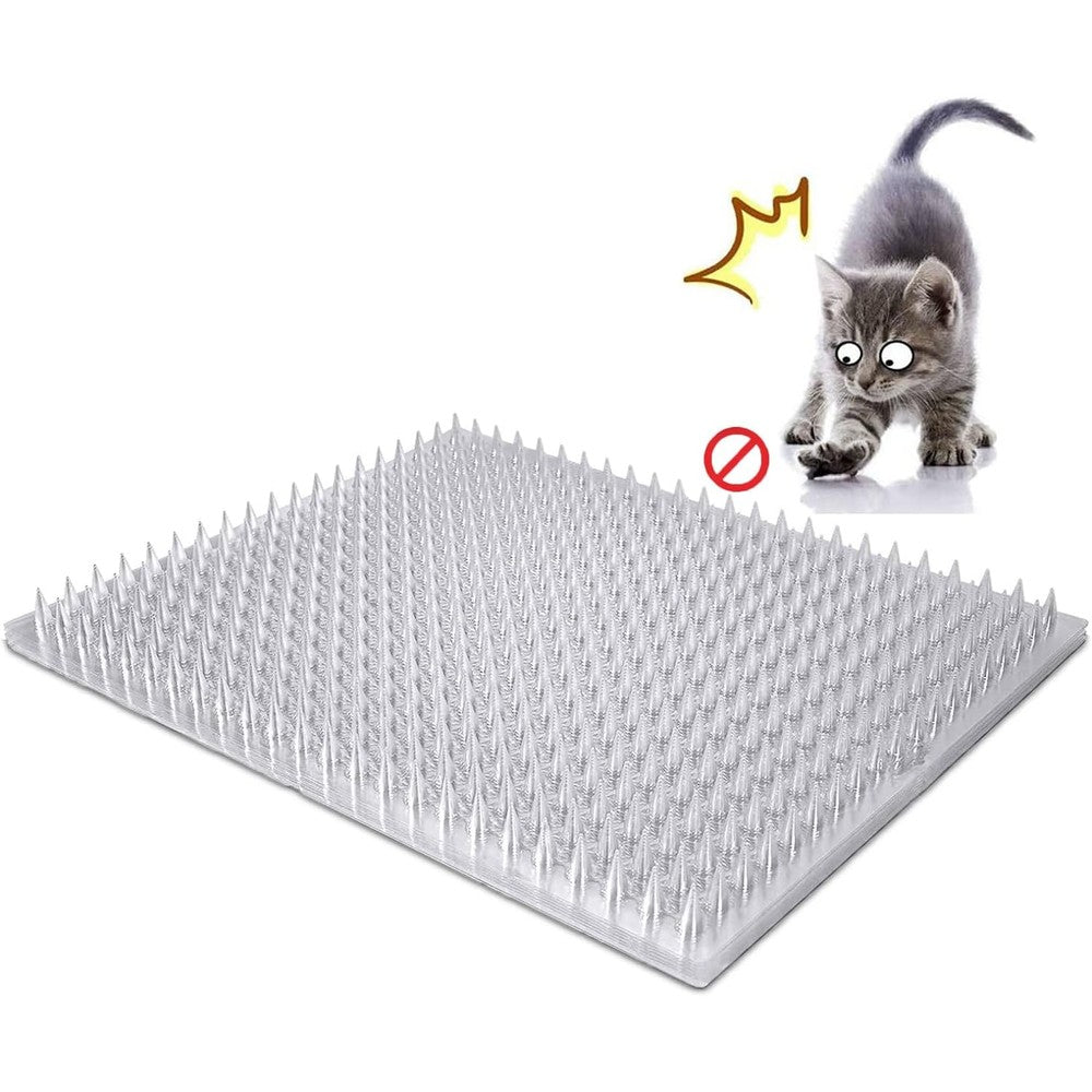 Bytebay 8 Pack Cat Deterrent Outdoor And Indoor Scat Mat, Humane Pet Training Spikes For Gardens And Furniture, 16 By 13 Inches, 12 Square Feet