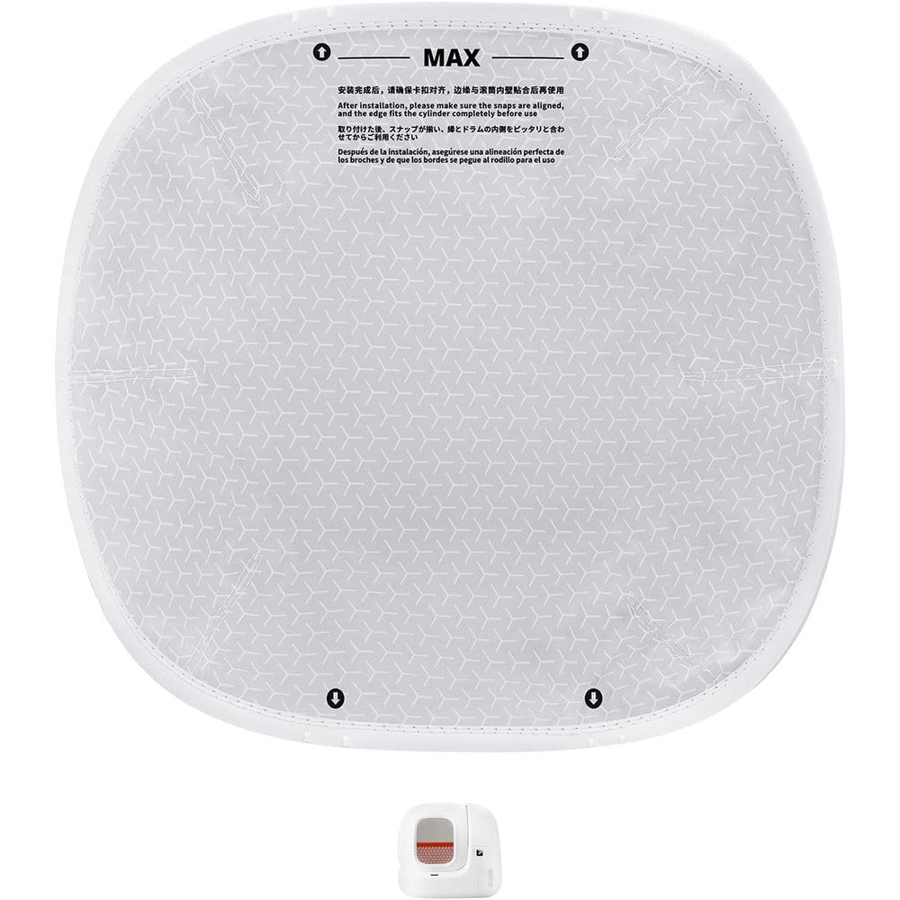 PETKIT PuraMax replacement cat litter pad front view showing waterproof grey cylinder mat layout.