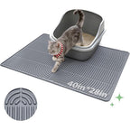 Pawtasy cat litter box mat front view trapping scatter on gray floor
