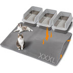 Anywish large cat litter mat front view showcasing grey honeycomb pattern.