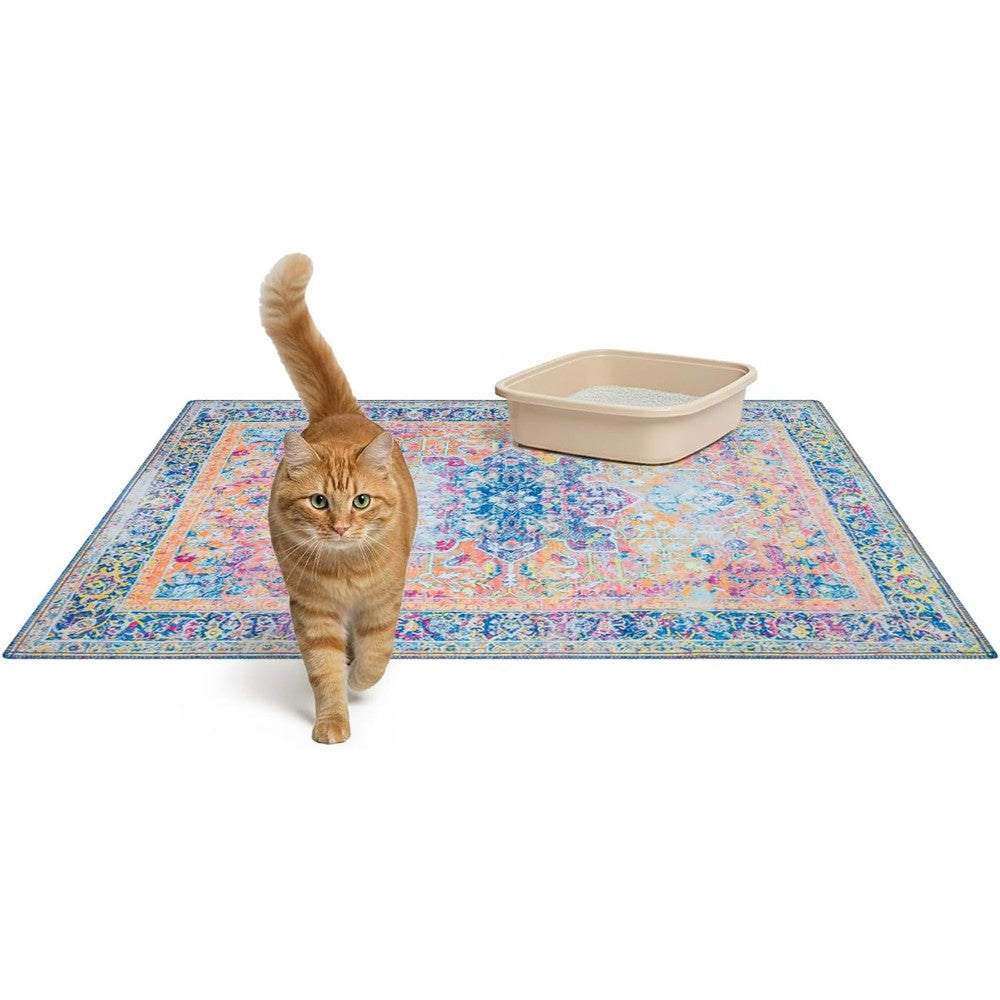 Lovewag Pets Washable Cat Litter Trapping Mat Marmalade Sunshine front view