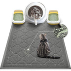 WePet cat litter box mat front view showing grey color and XXL size