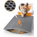 Powools cat litter mat front view trapping scattered kitty litter on floor