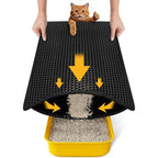 Polarduck cat litter mat compact black front view trapping scatter