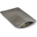 Amazon Basics Double-Layer Cat Litter Mat front view showing grey honeycomb pattern