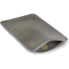 Amazon Basics Double-Layer Cat Litter Mat front view showing grey honeycomb pattern