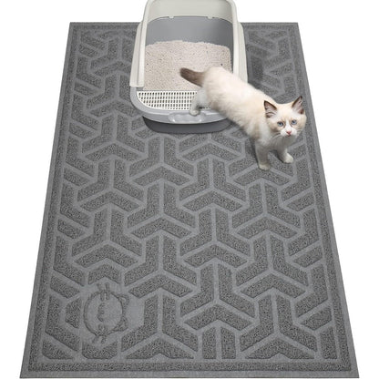 UPSKY Cat Litter Mat front view showing large gray textured trapping surface