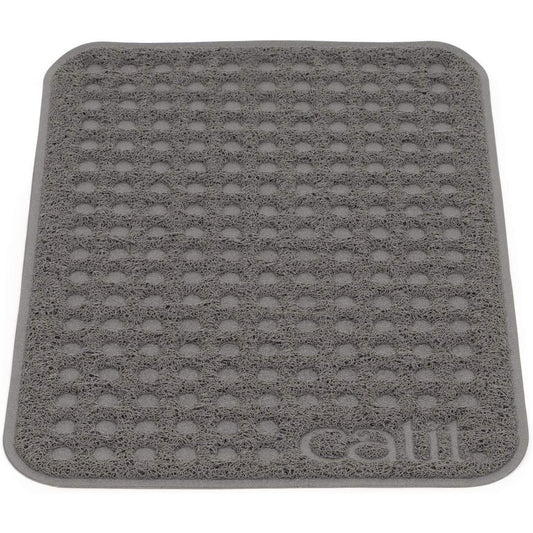 Catit Cat Litter Mat rectangle small grey front view trapping loose litter from tray