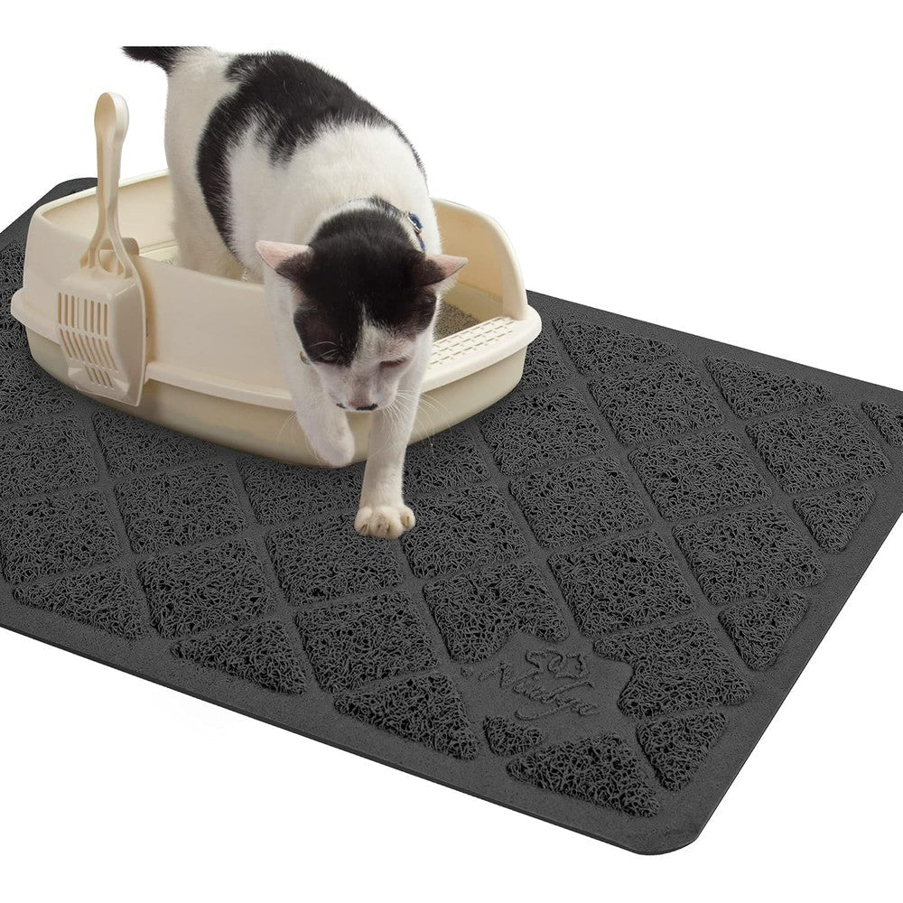 Niubya Premium Cat Litter Mat front view showing textured grey mesh surface