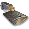 Flasidu cat litter box mat front view honeycomb design trapping mat