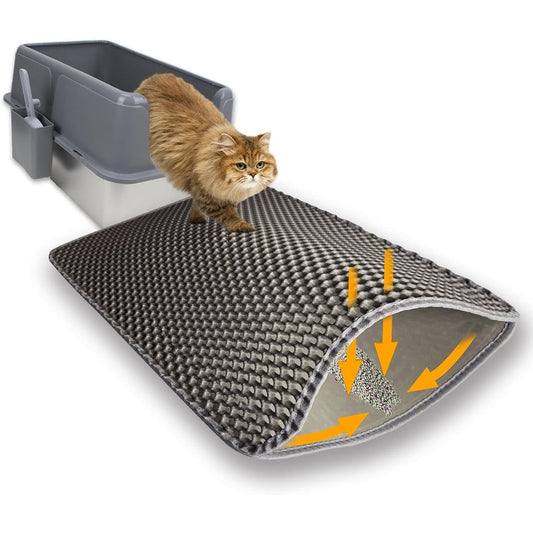 Flasidu cat litter box mat front view honeycomb design trapping mat