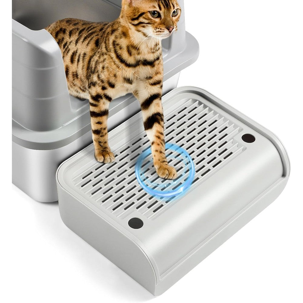 Bartuke cat litter box step front view on clean floor