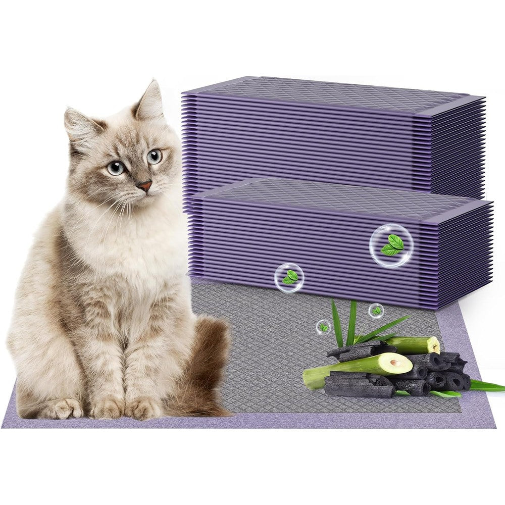 Gardner Pet cat pad refills for litter box front view highlighting the purple odor control layer.