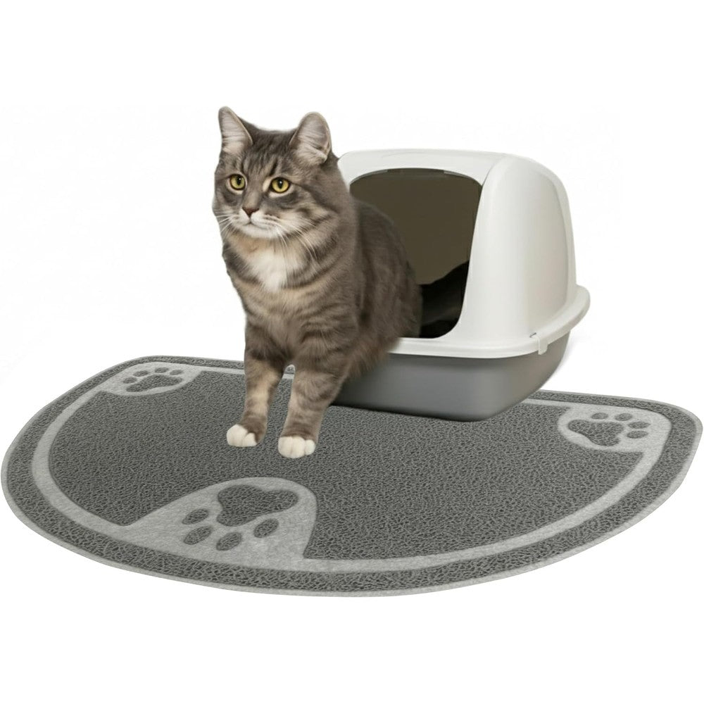 Evelots anti tracking half moon cat litter mat front view