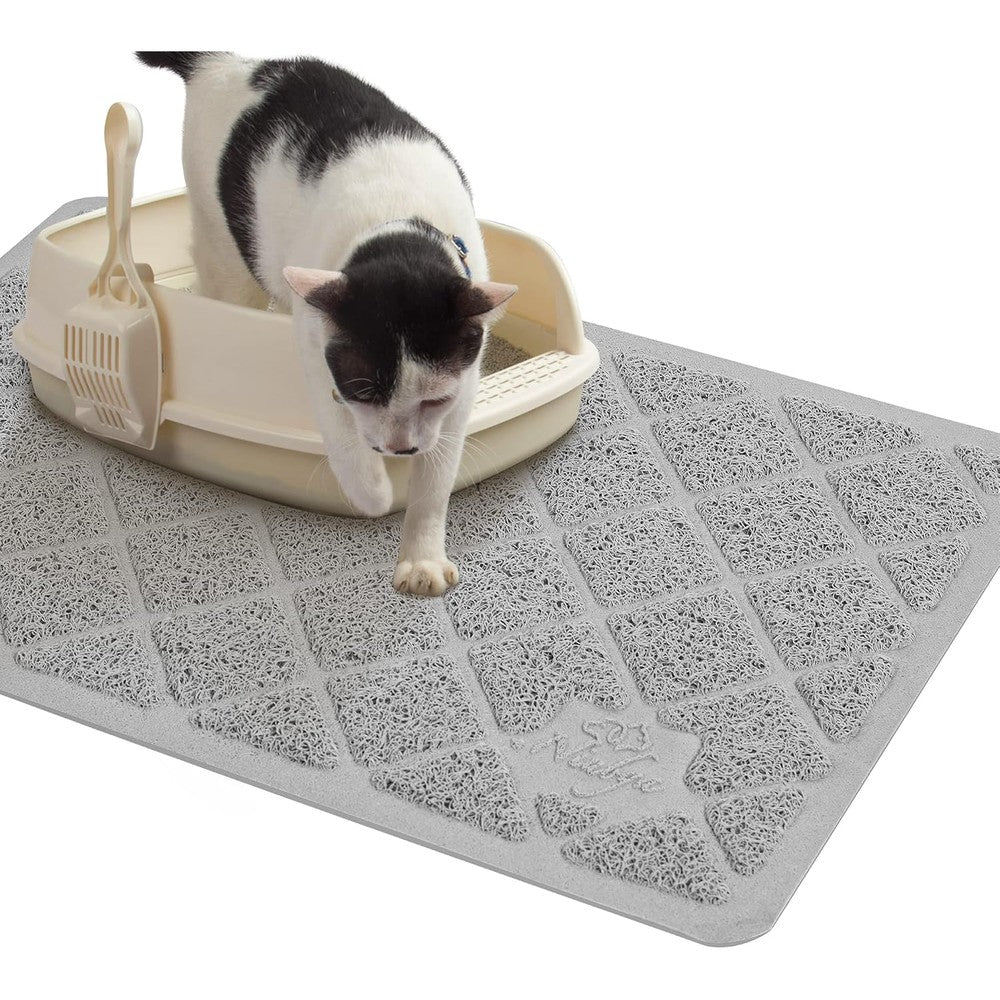Niubya Premium Cat Litter Mat front view showing grey textured mesh surface