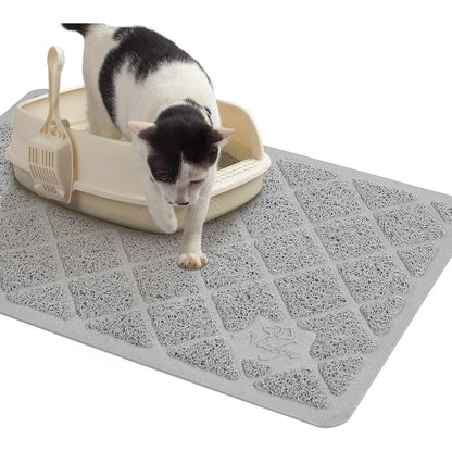 Niubya Premium Cat Litter Mat front view showing grey textured mesh surface