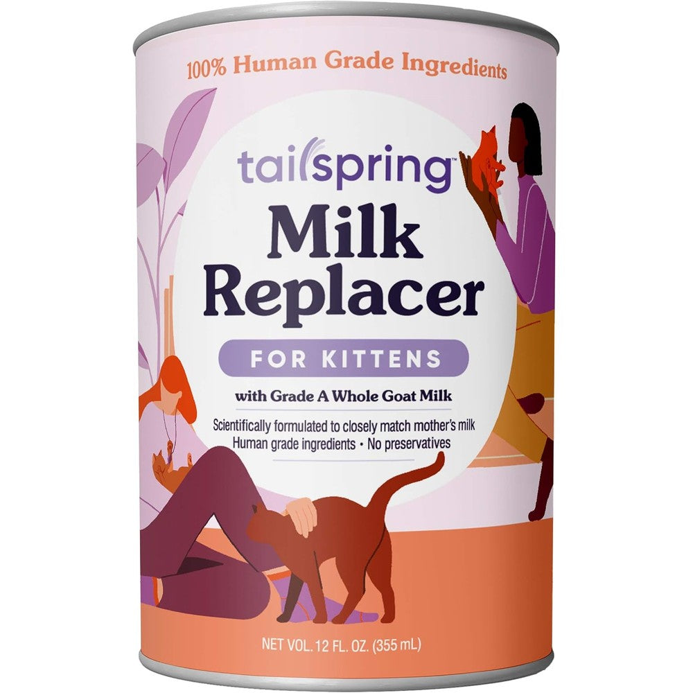 Tailspring Kitten Milk Replacer liquid can front view for newborn kittens