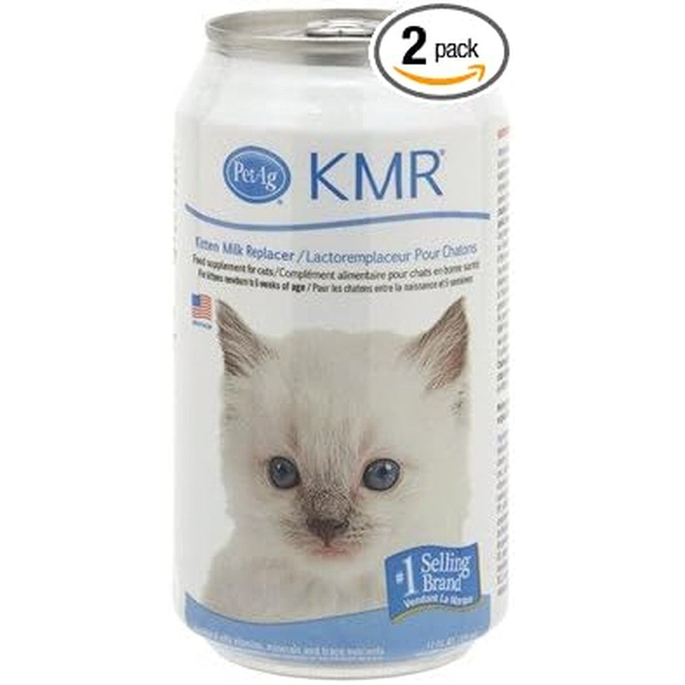 PetAg KMR Kitten Milk Replacer Liquid two pack front view authentic imported cat formula