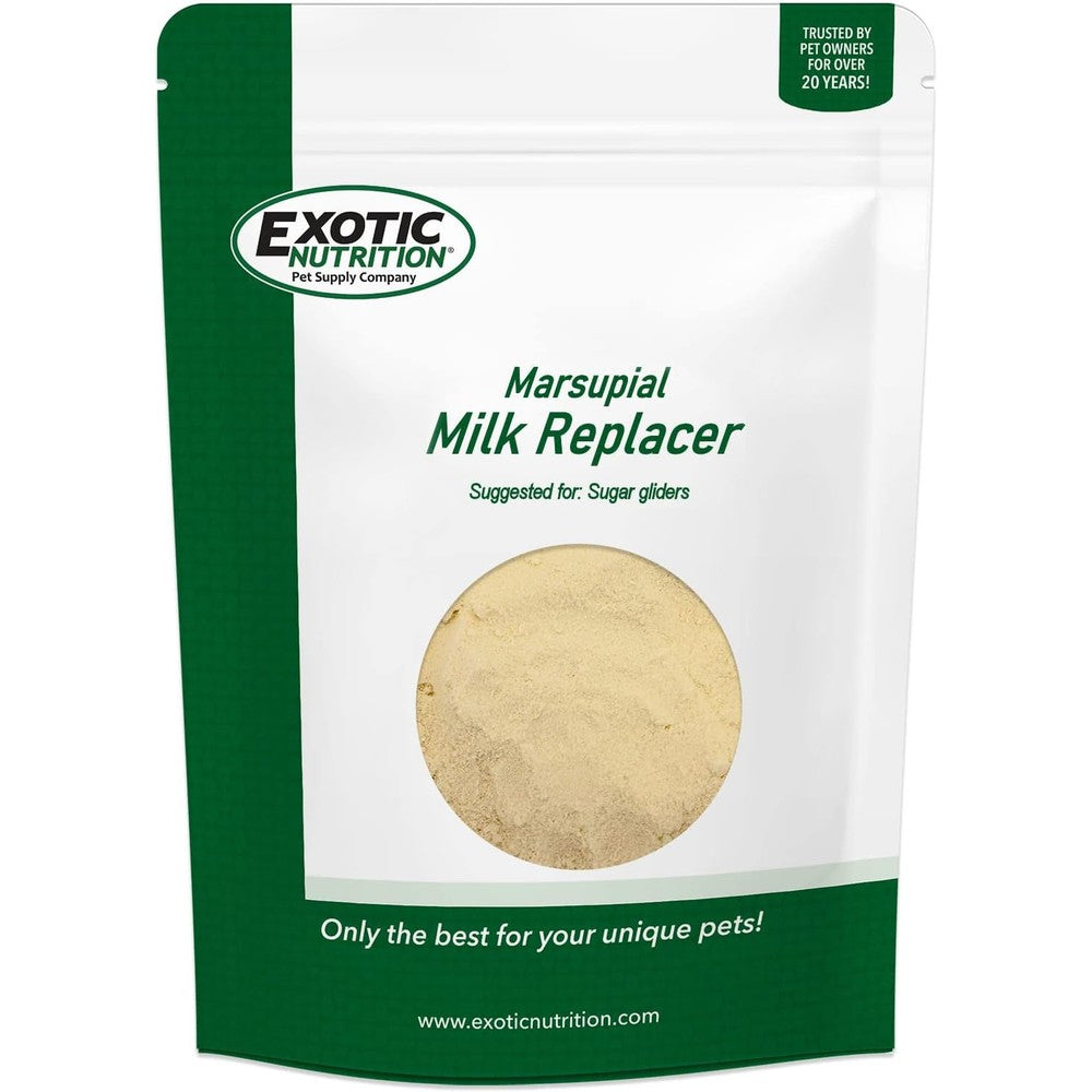 Exotic Nutrition Marsupial Milk Replacer front view container of powdered formula for baby sugar gliders