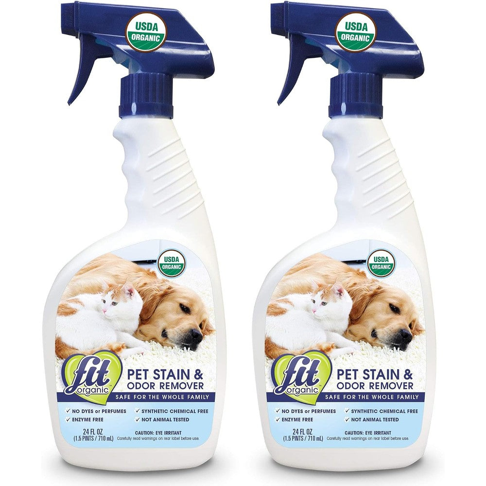 Fit Organic pet stain and odor eliminator front view spray bottle
