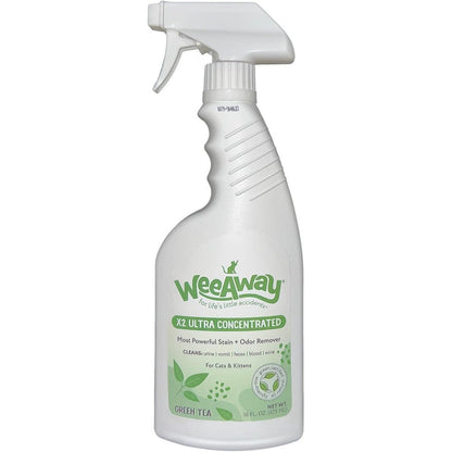 Wee Away X2 Cat Urine Stain and Odor Remover front view of sixteen fluid ounce bottle