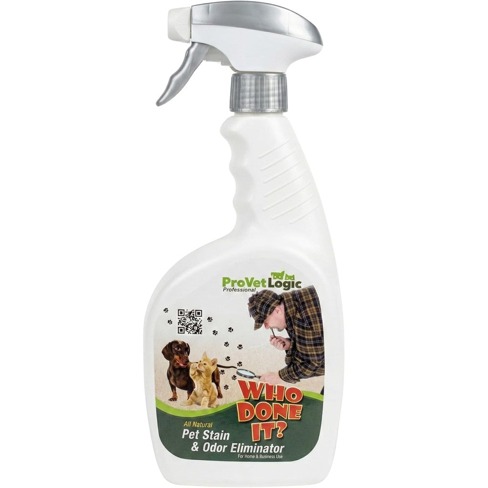 ProVetLogic Who Done It pet stain and odor eliminator spray bottle front view