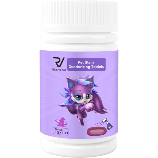 Raki Venus Pet Stain Deodorizing Tablets front packaging view