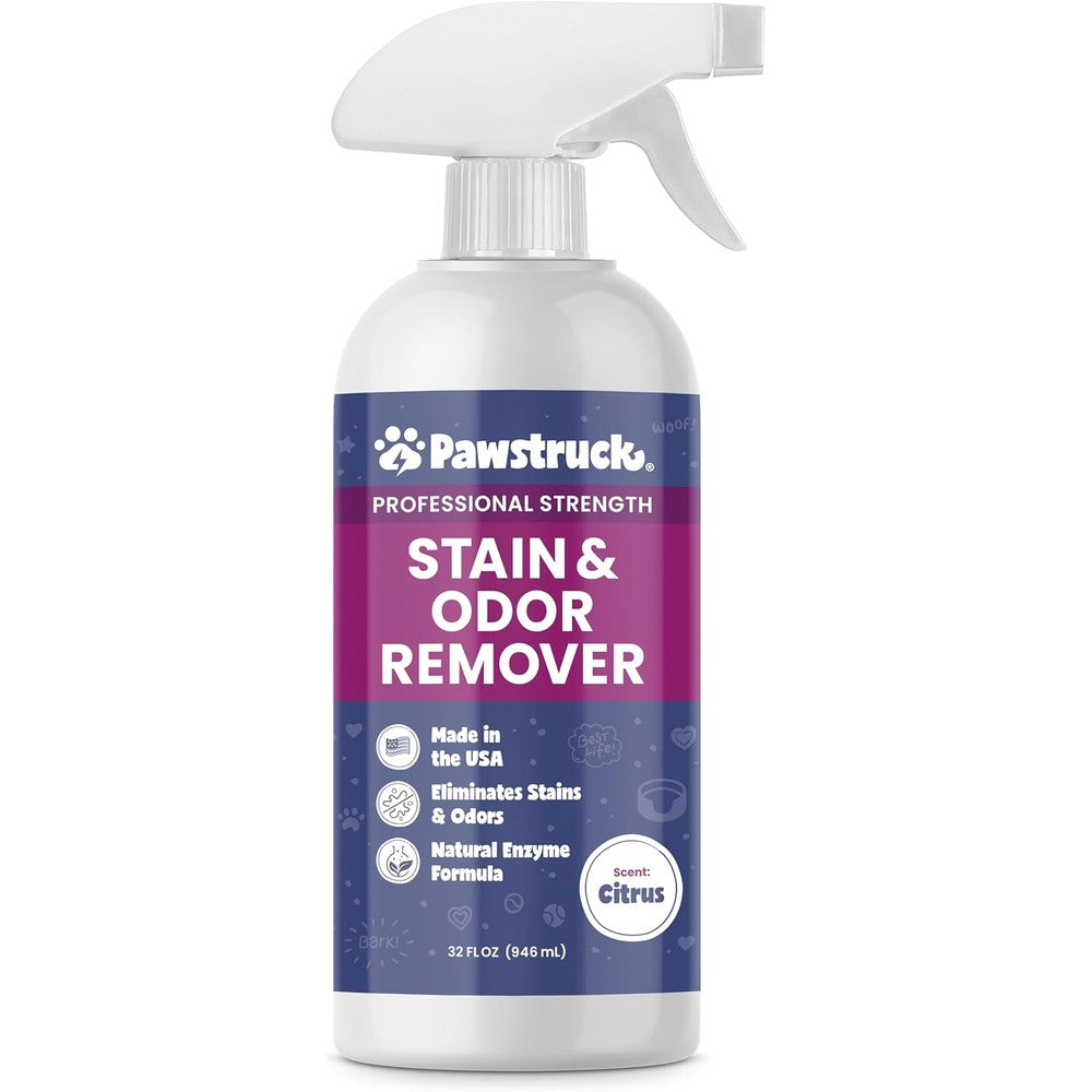 Pawstruck professional strength pet stain and odor remover front view bottle