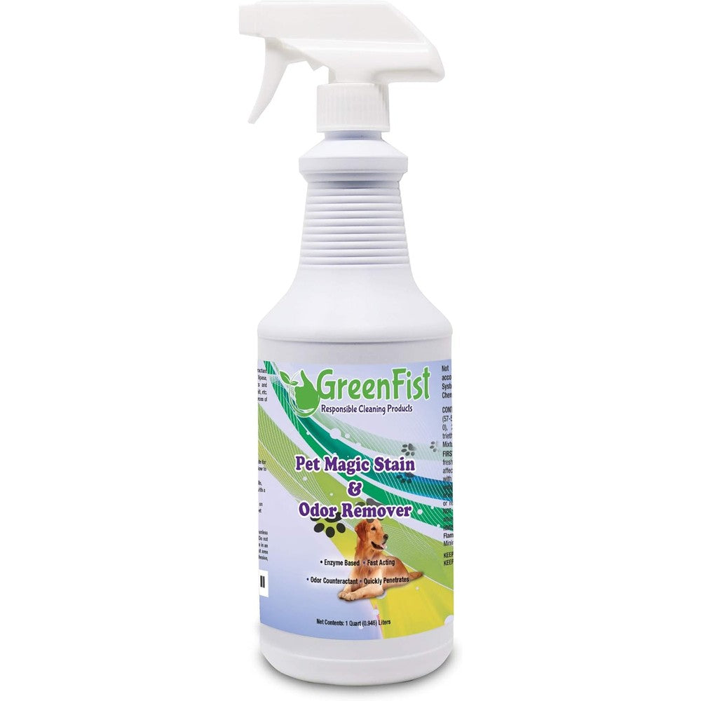 GreenFist Pet Stain And Odor Remover front view spray bottle