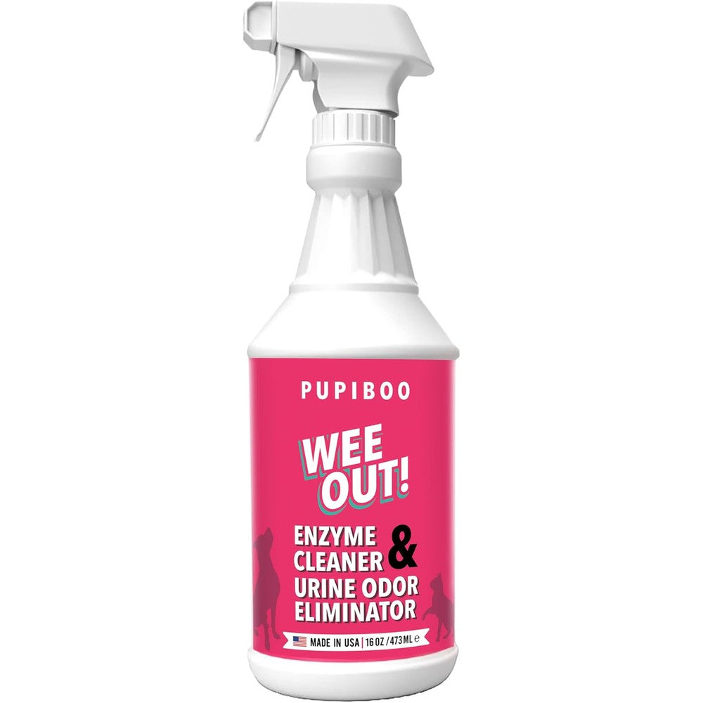 Pupiboo Wee Out Pet Urine Enzyme Cleaner front view spray bottle