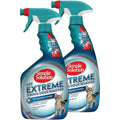Simple Solution Extreme Cat Stain and Odor Eliminator front view of the thirty two fluid ounce spray bottles pack of two