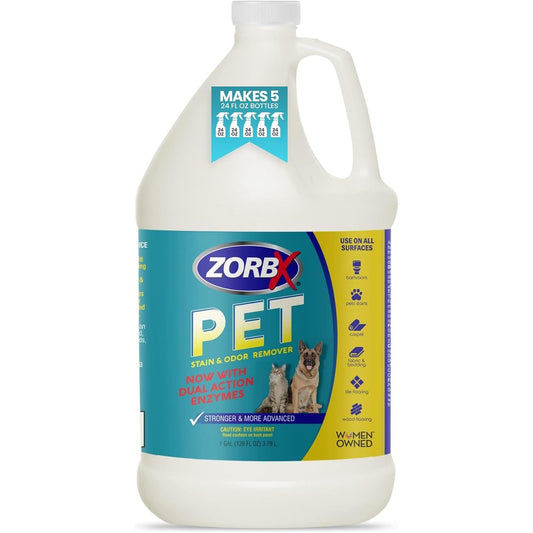 ZORBX Pet Stain and Odor Remover front view of one gallon bottle
